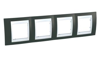 30008 Рамка 4 поста какао/белый/белый Unica-Хамелеон U6.008.871