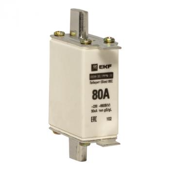 7593 Плавкая вставка ППН-33 100/ 80А габарит 00С EKF