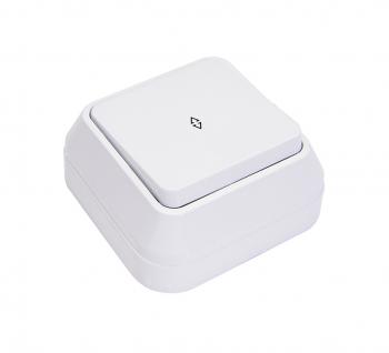 30133 Выключатель одноклавишный наружный проходной белый Мimoza Makel 45105