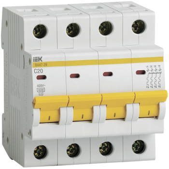 3959 Выключатель автоматический ВА47-29 4Р 20А 4, 5кА С IEK