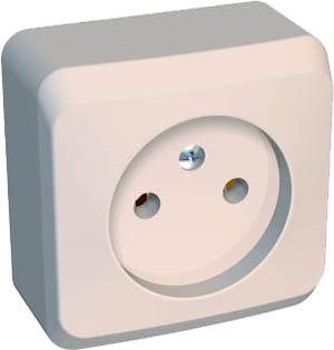 10013 Розетка 1-м ОП Этюд 16А IP20 250В без заземл. без защ. шторок крем. SE