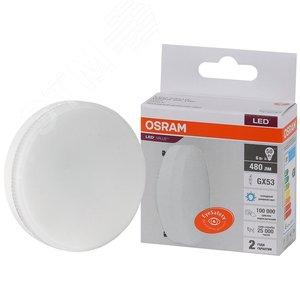 43798 Лампа светодиодная LED 6 Вт GX53 6500К 480Лм таблетка 220 В (замена 50Вт) OSRAM