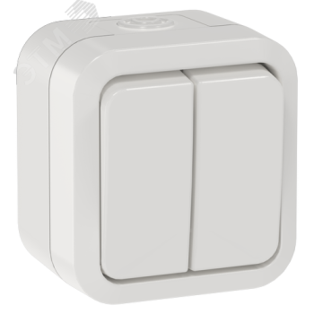 43722 TORS Выключатель двухклавишный 10А IP55 TS305 белый IEK
