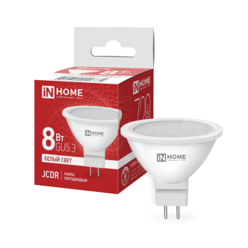 43823 Лампа светодиодная LED-JCDR-VC 8Вт 230В GU5.3 4000К 720Лм IN HOME