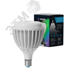 42499 Лампа светодиодная LED 200Вт 220В Е40 D200х270 6500К холодный 19000 лм Космос