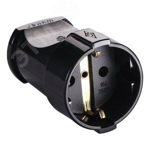 1689 Розетка переносная с заземл. черн. Makel 10053