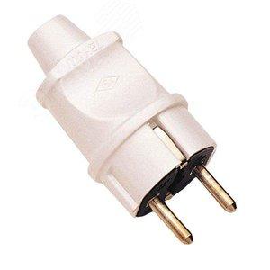 2800 Вилка электрич. с заземл. 16А 220В бел. Makel 10002