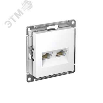 39254 Розетка компьютерная 2-м AtlasDesign RJ45 кат.5E механизм бел. SE