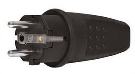 10055 Вилка прямая c/з каучук 16А 250В IP44 (еврослот) UNIVersa