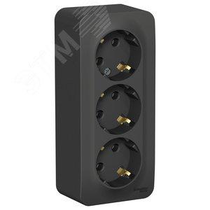 41681 Розетка 3-м ОП Blanca 16А IP20 250В с заземл. без защ. шторок с изолир. пластиной антрацит SE