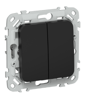 44073 Выключатель 2-кл. СП FLITE ВС12-1-0-ФлЧ 10А механизм черн. IEK