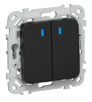 44074 Выключатель 2-кл. СП FLITE ВС12-1-1-ФлЧ 10А с индикацией механизм черн. IEK