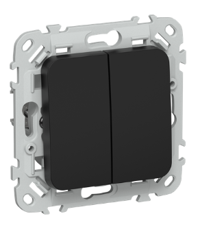 44075 Выключатель проходной 2-кл. СП FLITE ВС62-1-0-ФлЧ 10А механизм черн. IEK