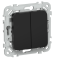 44079 Выключатель кнопочный проходной 2-кл. СП FLITE ВС62-2-0-ФлЧ 10А механизм черн. IEK