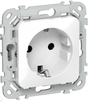 43910 Розетка СП FLITE РС11-1-ФлБ 16А с заземл. без защ. шторок безвинтовое крепление механизм бел.