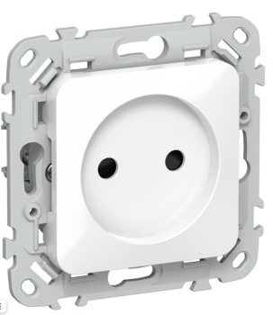 43914 Розетка СП FLITE РСш01-0-ФлБ 10А без заземл. с защ. шторками механизм бел. IEK