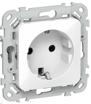 43915 Розетка СП FLITE РСш11-1-ФлБ 16А с заземл. с защ. шторками безвинтовое крепление механизм бел.