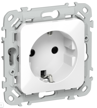 43918 Розетка СП FLITE РСш11-0-ФлБ 16А с заземл. с защ. шторками механизм бел. IEK