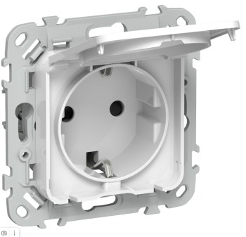 43921 Розетка СП FLITE РСшкр11-1-44-ФлБ 16А IP44 с заземл. с защ. шторками и крышкой безвинтовое кре