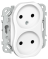 43923 Розетка 2-м СП FLITE РС02-1-ФлБ 10А без заземл. без защ. шторок безвинтовое крепление механизм