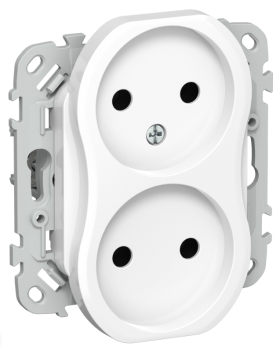 43923 Розетка 2-м СП FLITE РС02-1-ФлБ 10А без заземл. без защ. шторок безвинтовое крепление механизм