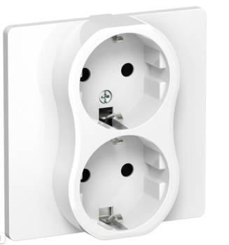 43927 Розетка 2-м СП FLITE РС12-1-К-ФлБ 16А с заземл. без защ. шторок безвинтовое крепление в сборе