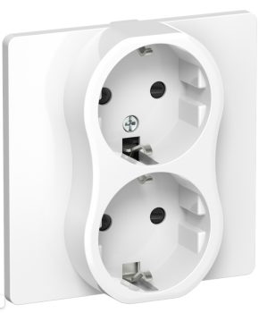 43933 Розетка 2-м СП FLITE РСш12-1-К-ФлБ 16А с заземл. с защ. шторками безвинтовое крепление в сборе