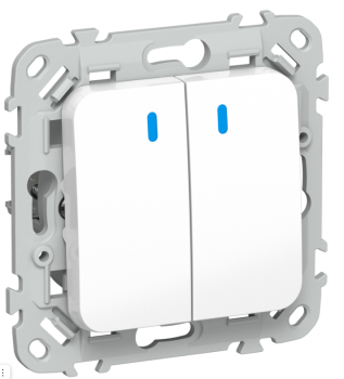 43949 Выключатель 2-кл. СП FLITE ВС12-1-1-ФлБ 10А с индикацией механизм бел. IEK