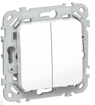 43950 Выключатель проходной 2-кл. СП FLITE ВС62-1-0-ФлБ 10А механизм бел. IEK