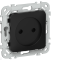 44001 Розетка СП FLITE РС01-1-ФлЧ 10А без заземл. без защ. шторок безвинтовое крепление механизм чер