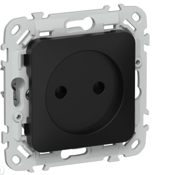 44001 Розетка СП FLITE РС01-1-ФлЧ 10А без заземл. без защ. шторок безвинтовое крепление механизм чер