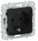 44003 Розетка СП FLITE РС11-1-ФлЧ 16А с заземл. без защ. шторок безвинтовое крепление механизм черн.