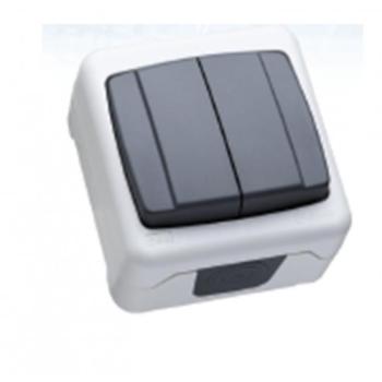 30875 Выключатель двухклавишный с пружинным зажимом IP55 Plus Makel 36064103