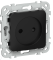 44006 Розетка СП FLITE РСш01-0-ФлЧ 10А без заземл. с защ. шторками механизм черн. IEK