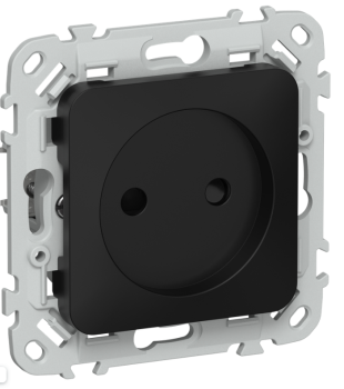 44006 Розетка СП FLITE РСш01-0-ФлЧ 10А без заземл. с защ. шторками механизм черн. IEK