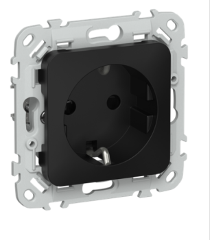 44016 Розетка СП FLITE РСш11-0-ФлЧ 16А с заземл. с защ. шторками механизм черн. IEK