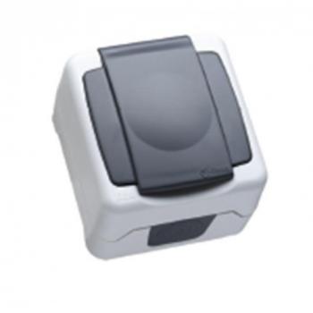 30876 Розетка с крышкой заземлением и пружинным зажимом IP55 Plus Makel 36064099