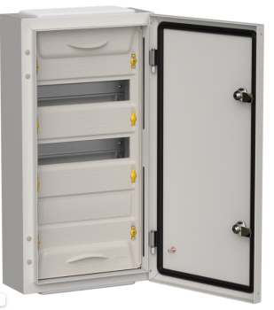 44020 TITAN 5 Корпус металлический ЩРн-36 (1х36) 585х310х140мм IP54 серый (одна дверь) IEK