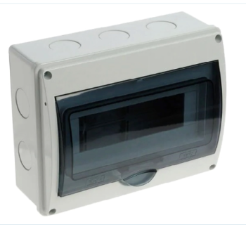 44106 Бокс ОП Тусо 10мод. (4в) IP65 сер./дым. двер. Рувинил