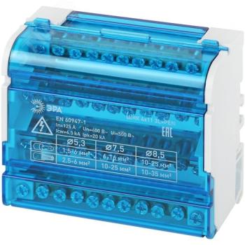 44107 Шины на DIN-рейку в корпусе (кросс-модуль) ШНК 4х11 3L+PEN ЭРА