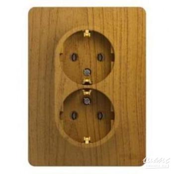 31026 Розетка 2-м СП Glossa 16А IP20 с заземл. в сборе дерево дуб SE
