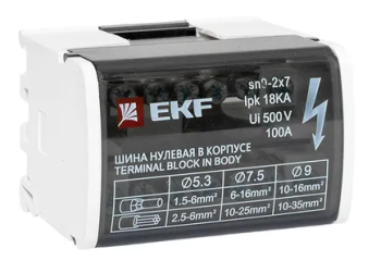 9620 Шина нулевая в корпусе (2x7) EKF PROxima