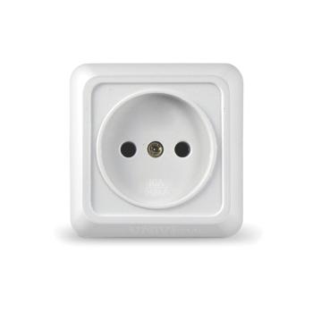 3435 Розетка 1-м ОП Олимп 16А IP20 без заземл. бел. UNIVersal