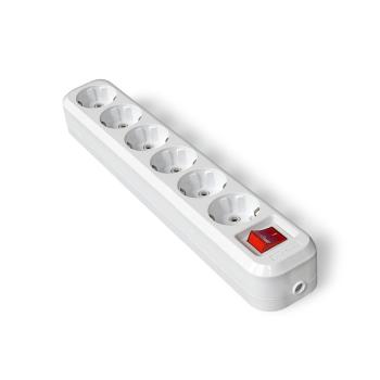 28899 Колодка удлинителя 6-м с заземл. с выкл. АБС-пластик еврослот UNIVersal