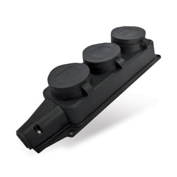 32171 Колодка удлинителя 3-м с заземл. 16А IP44 1ф 250В еврослот с заглушками каучук UNIVersal