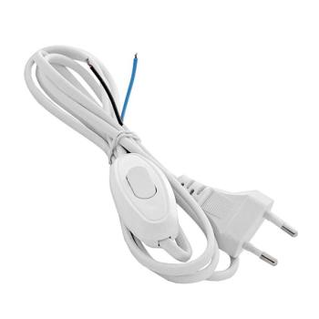 0371 Шнур для бра ШВВП-ВП 2х0.75 с проходн. выкл. и электр. вилкой 1.7м бел. UNIVersal