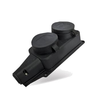 36442 Колодка удлинителя 2-м 1ф с заглушками каучук UNIVersal