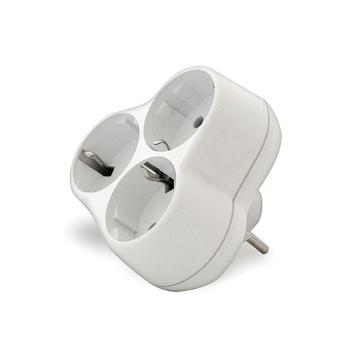 27848 Разветвитель 3-м с заземл. 16А 250В еврослот кругл. бел. UNIVersal