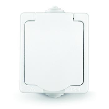 31525 Розетка 1-м ОП Аллегро 16А с защ. крышкой защ. шторки с заземл. IP54 бел. UNIVersal