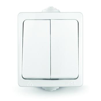 32383 Выключатель 2-кл. ОП Аллегро 10А IP54 бел. UNIVersal